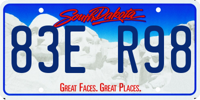 SD license plate 83ER98