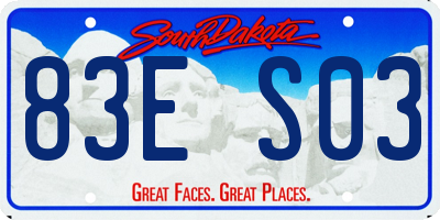 SD license plate 83ES03