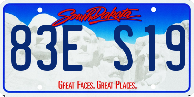 SD license plate 83ES19