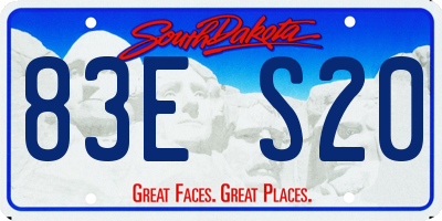 SD license plate 83ES20