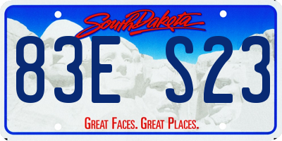 SD license plate 83ES23