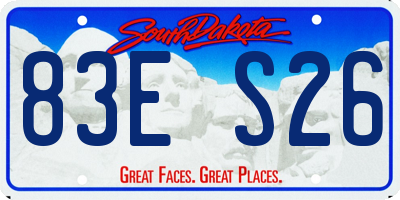 SD license plate 83ES26