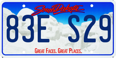 SD license plate 83ES29