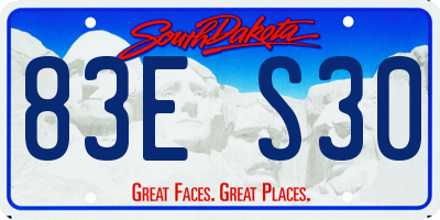 SD license plate 83ES30