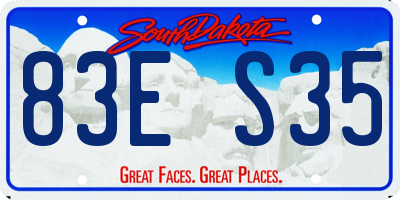 SD license plate 83ES35