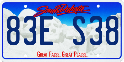 SD license plate 83ES38