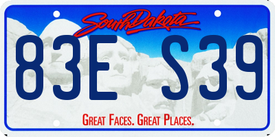 SD license plate 83ES39