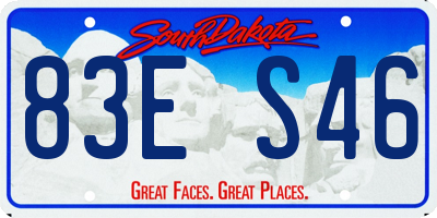 SD license plate 83ES46