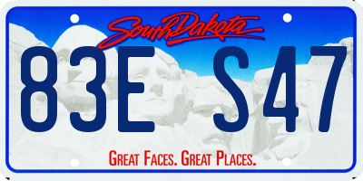 SD license plate 83ES47