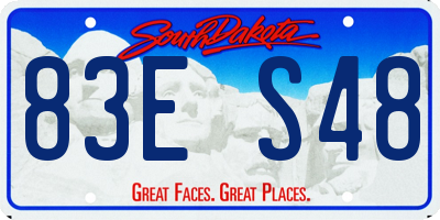 SD license plate 83ES48