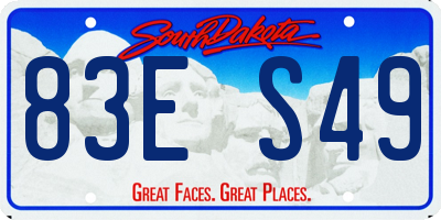 SD license plate 83ES49