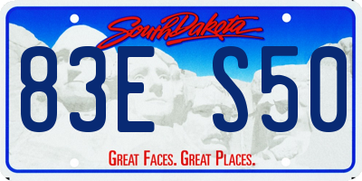 SD license plate 83ES50