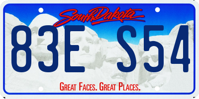 SD license plate 83ES54