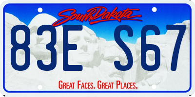 SD license plate 83ES67
