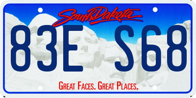SD license plate 83ES68