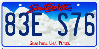 SD license plate 83ES76