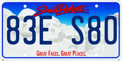 SD license plate 83ES80