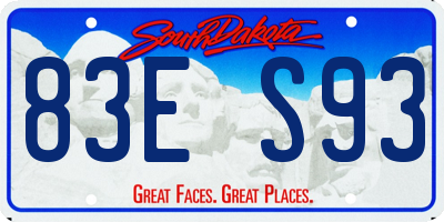 SD license plate 83ES93
