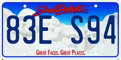 SD license plate 83ES94