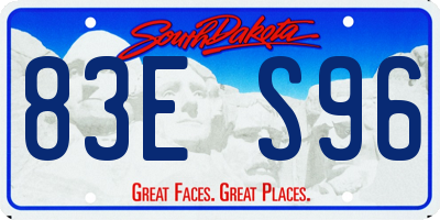 SD license plate 83ES96