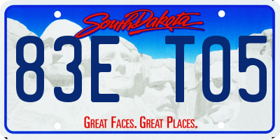 SD license plate 83ET05