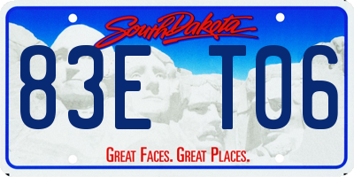 SD license plate 83ET06