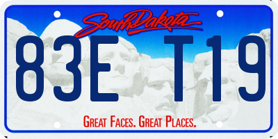 SD license plate 83ET19