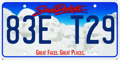 SD license plate 83ET29