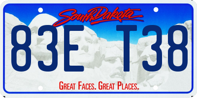 SD license plate 83ET38