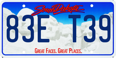 SD license plate 83ET39