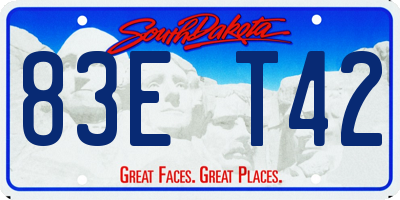 SD license plate 83ET42