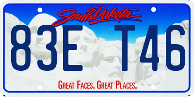 SD license plate 83ET46