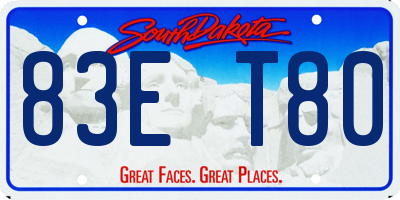 SD license plate 83ET80