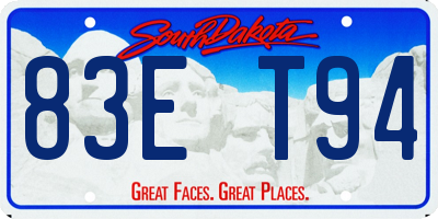 SD license plate 83ET94
