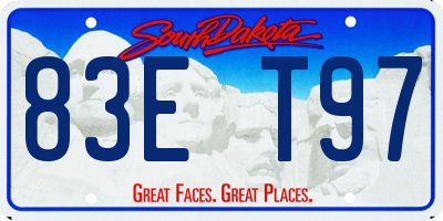 SD license plate 83ET97