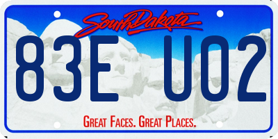 SD license plate 83EU02