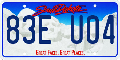SD license plate 83EU04