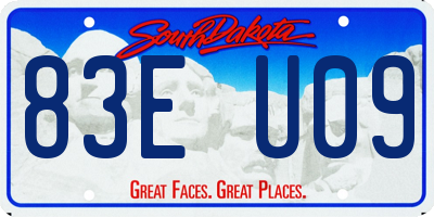 SD license plate 83EU09