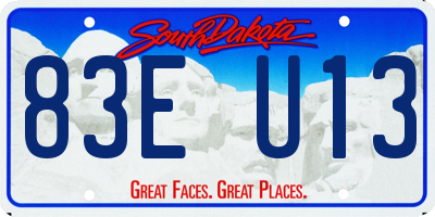 SD license plate 83EU13