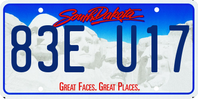 SD license plate 83EU17
