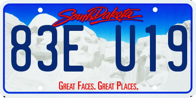 SD license plate 83EU19