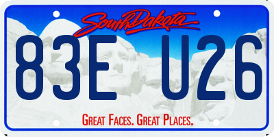 SD license plate 83EU26