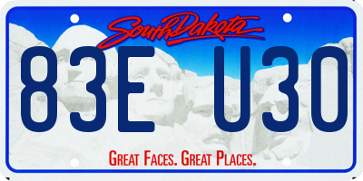 SD license plate 83EU30