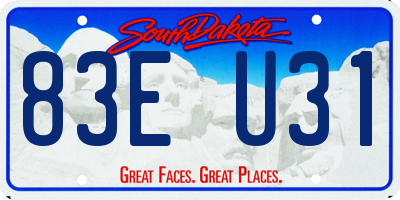 SD license plate 83EU31