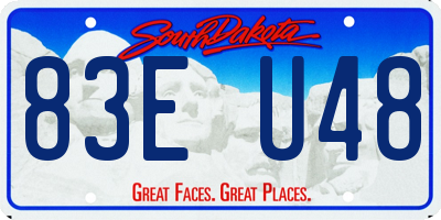 SD license plate 83EU48