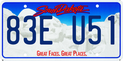 SD license plate 83EU51