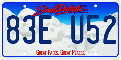 SD license plate 83EU52