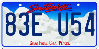 SD license plate 83EU54