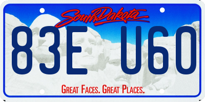 SD license plate 83EU60