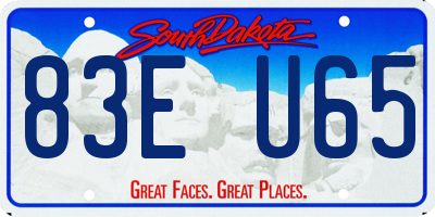 SD license plate 83EU65